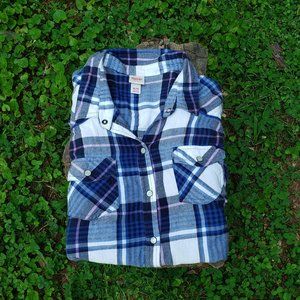 Mossimo Blue Plaid Flannel Shirt